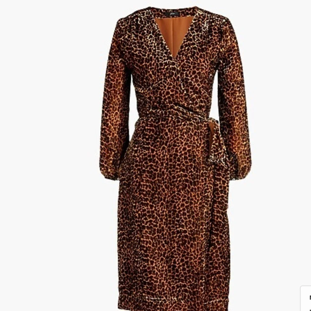 J. Crew Velvet Leopard Wrap Dress 0
